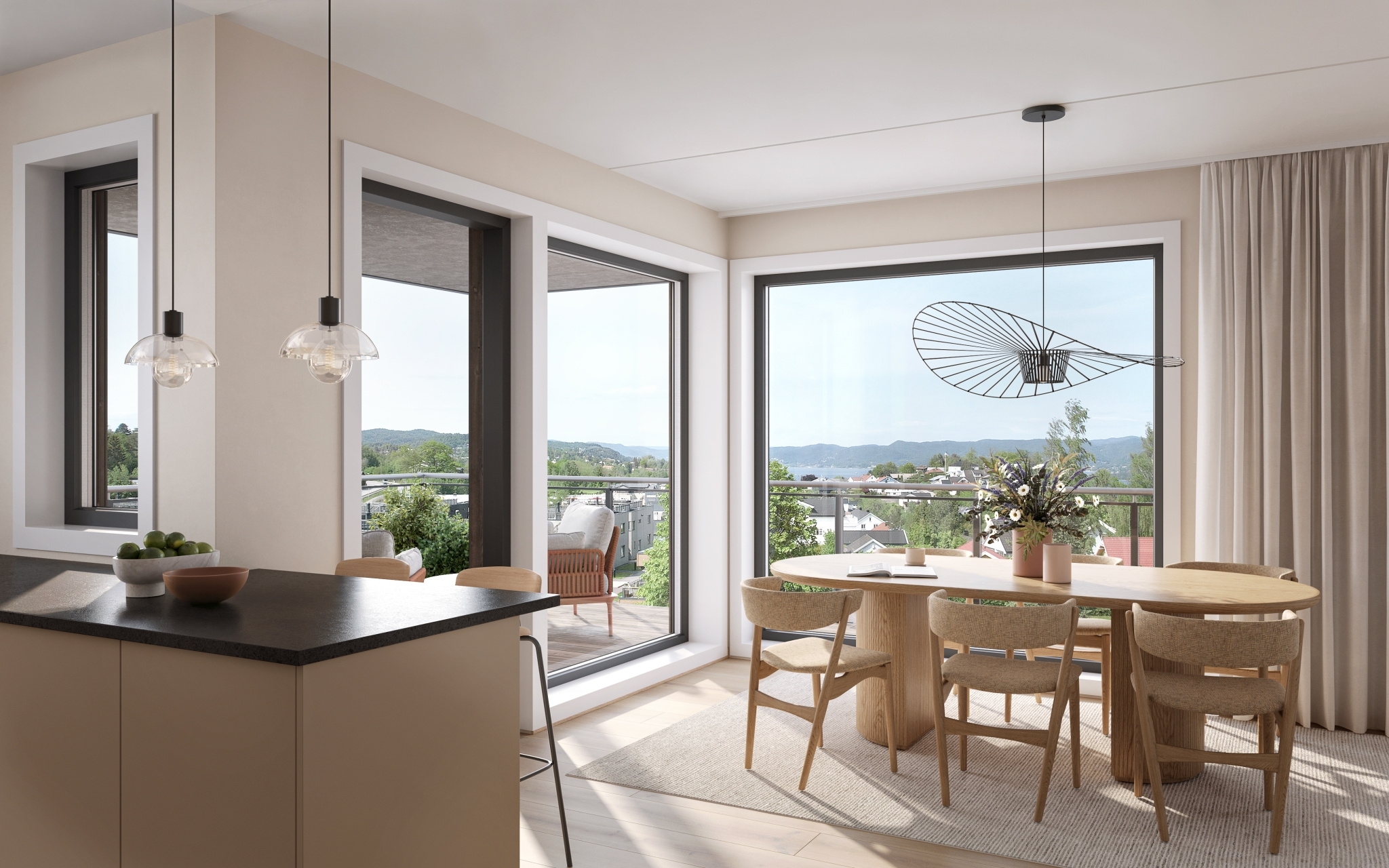 Mistel Park Interiør Vinkel 05 A 403 Stue Kjøkken v3 Plyo