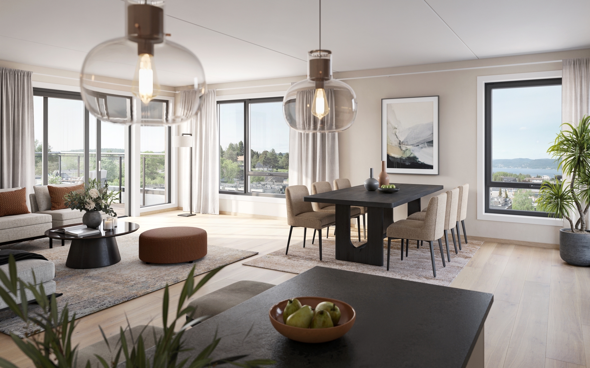 Mistel Park Interiør Vinkel 06 A 504 Stue Kjøkken v3 Plyo